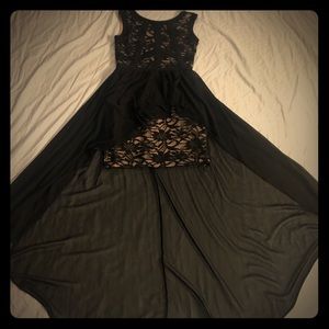 Black dress with nude inner lining